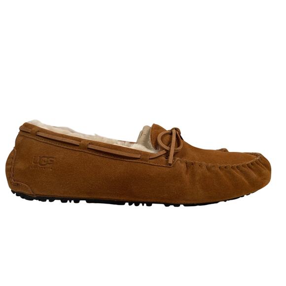 Ugg Olsen Moccasin Slippers Mens Size 18 Suede Chestnut Sheepskin Lining 1003390 main image 9